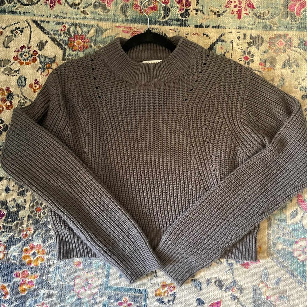 Kendall and Kylie mock neck crop top sweater